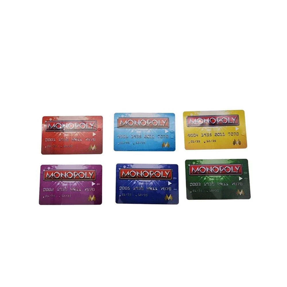 Set of 6 Monopoly Electronic Banking Replacement Cards 2011 Hasbro Bank Credit